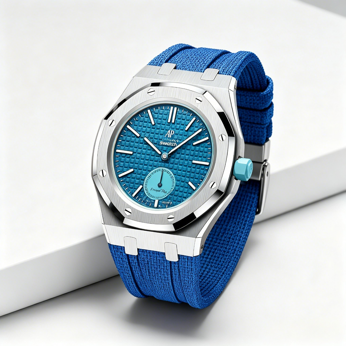 [AuraEcho]Steel Case & Fluoroelastomer Strap Full‑wrap Embedded Watch Band(Only Strap)