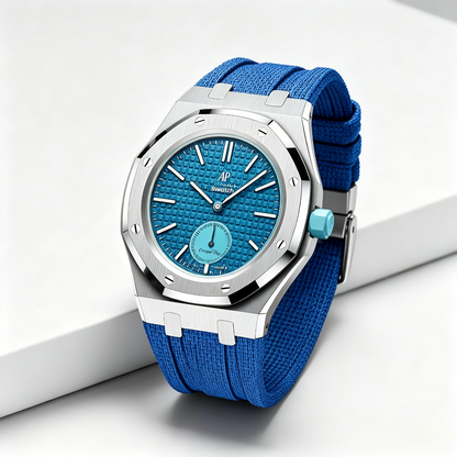 [AuraEcho]Steel Case & Fluoroelastomer Strap Full‑wrap Embedded Watch Band(Only Strap)