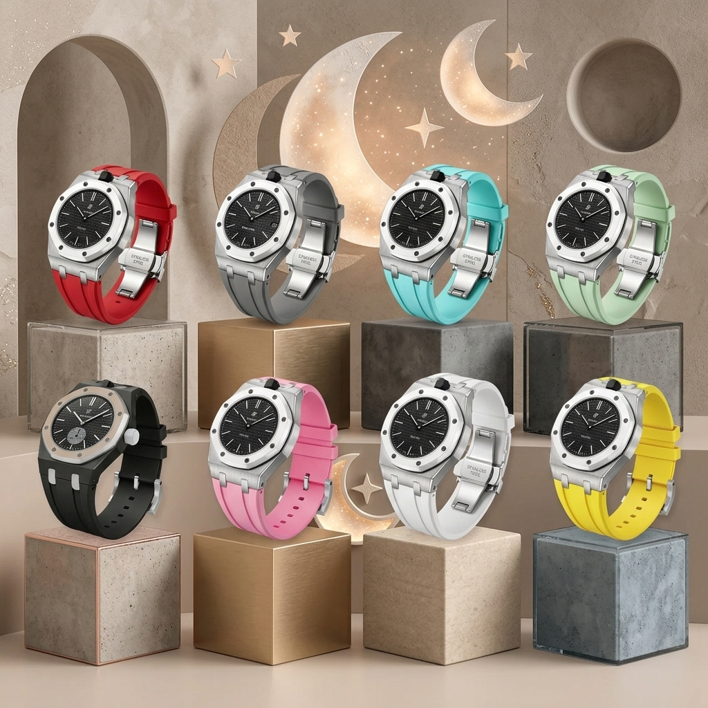 [AuraEcho]Royal Oak Pop Exclusive Steel Case & Silicone Strap With Cradle(Only Strap)