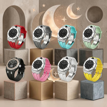 [AuraEcho]Royal Oak Pop Exclusive Steel Case & Silicone Strap With Cradle(Only Strap)
