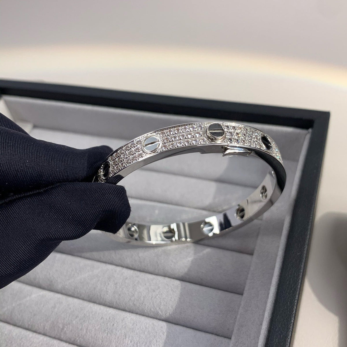 [AuraEcho]LOVE BRACELET 6.1MM DIAMOND-PAVED CERAMIC