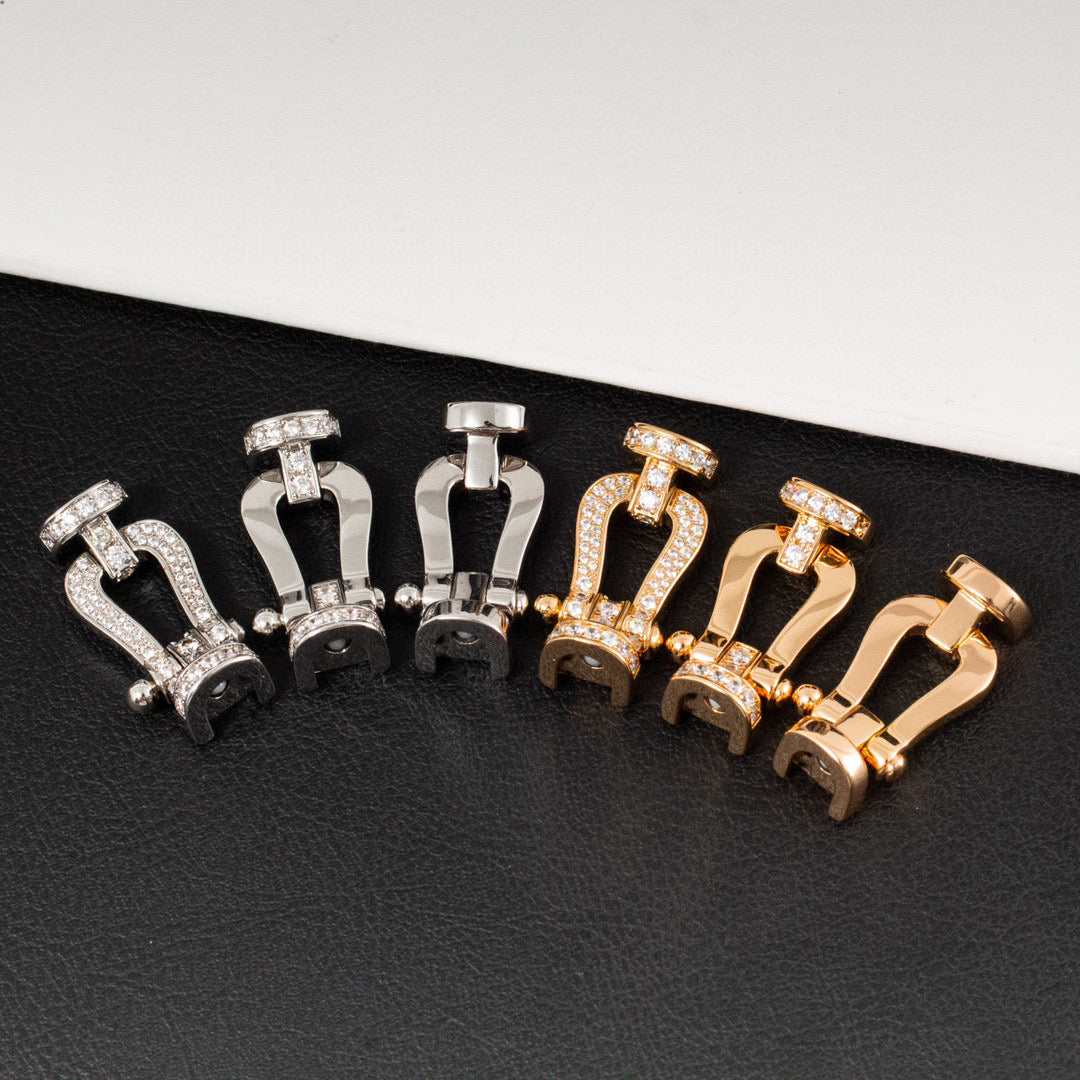 [AuraEcho]FORCE LARGE HORSESHOE FULL DIAMOND BRACELET SILVER