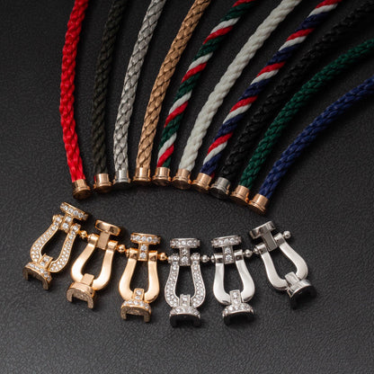 [AuraEcho]FORCE LARGE HORSESHOE HALF DIAMOND BRACELET GOLD