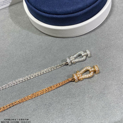 [AuraEcho]FORCE SMALL HORSESHOE  DIAMOND CHAIN ROPE BRACELET
