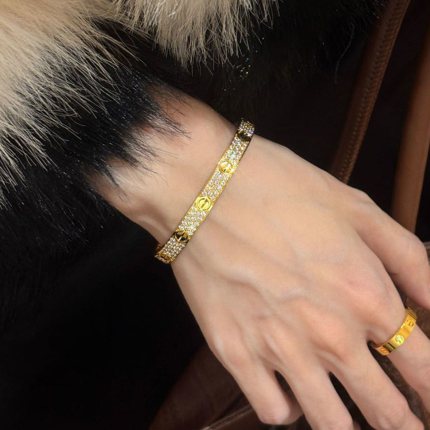 [AuraEcho] LOVE BRACELET 6.1MM DIAMOND-PAVED