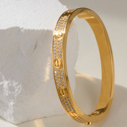 [AuraEcho] LOVE BRACELET 6.1MM DIAMOND-PAVED