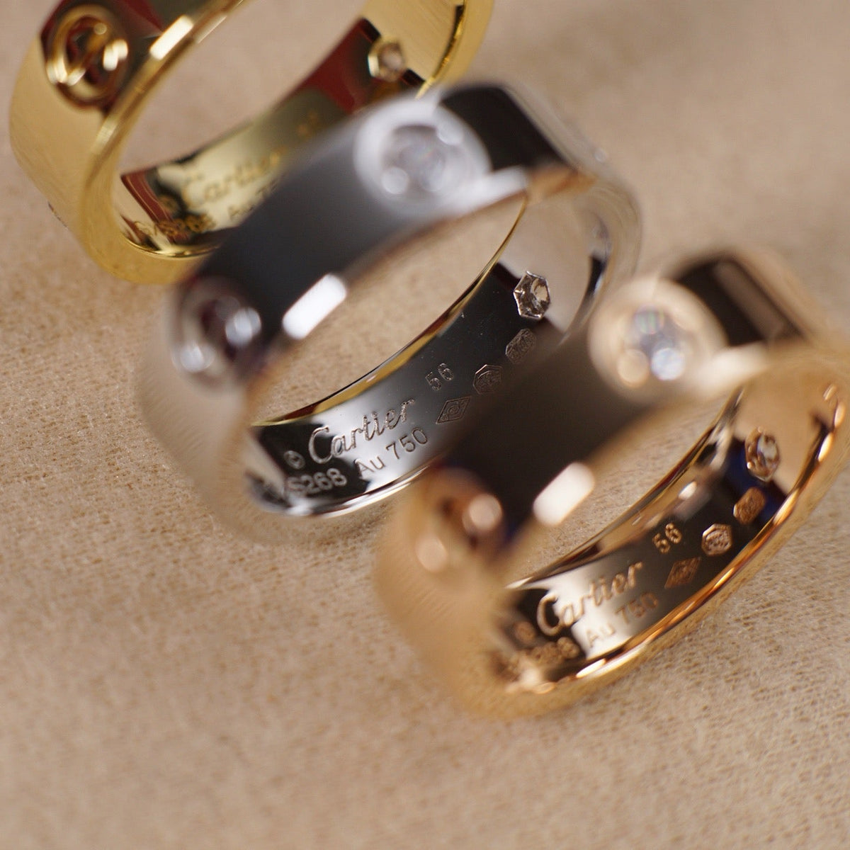 [AuraEcho]LOVE 5.5MM 3 DIAMOND RING
