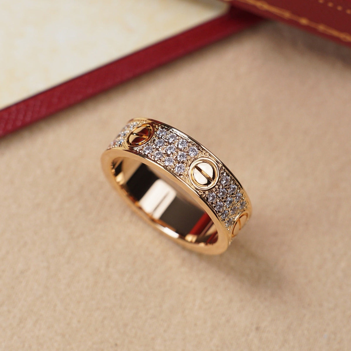 [AuraEcho]LOVE RING 5.5MM DIAMONDS PAVED