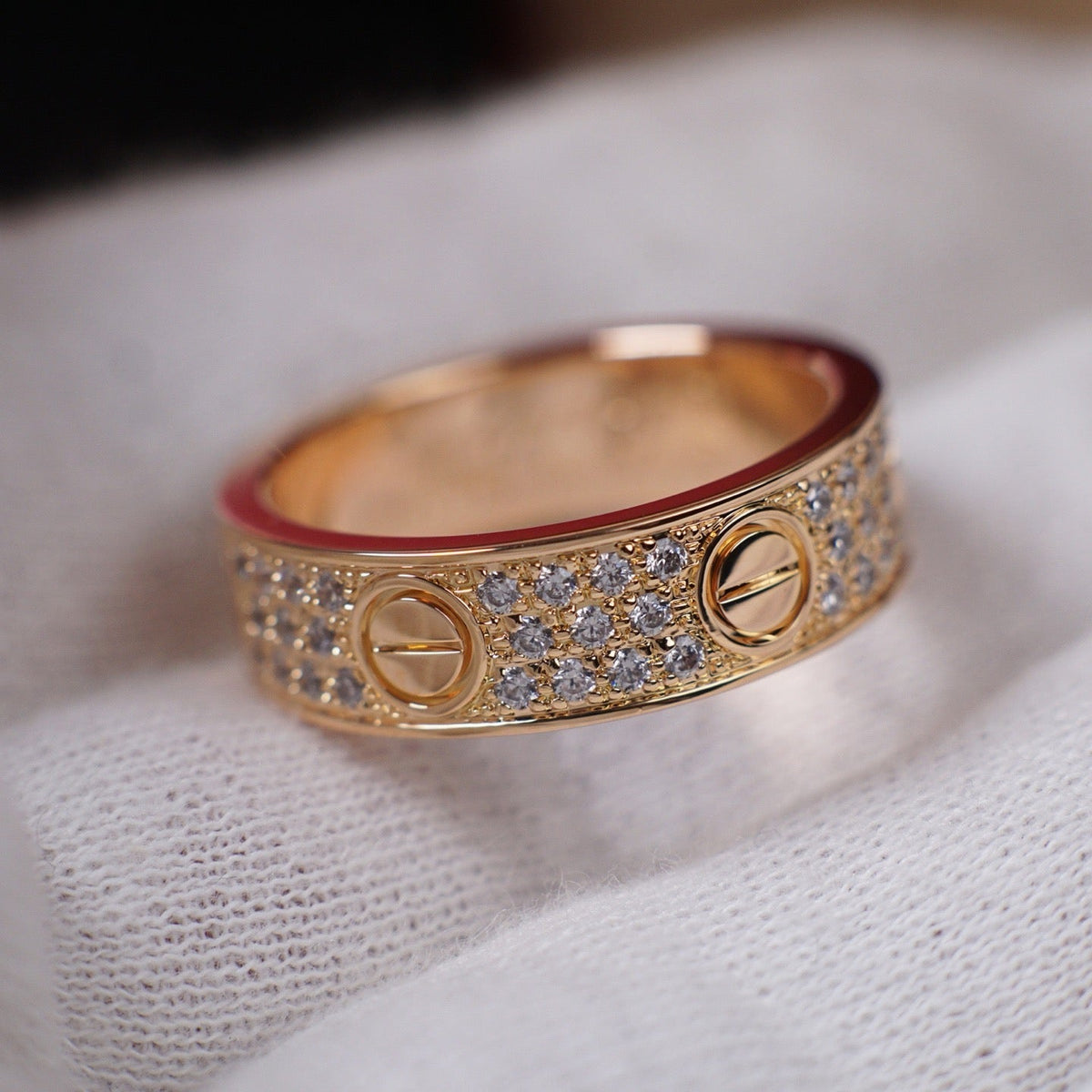 [AuraEcho]LOVE RING 5.5MM DIAMONDS PAVED