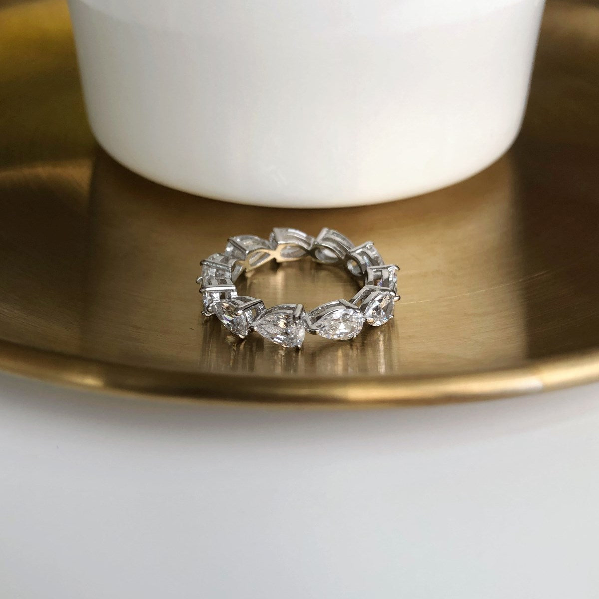 [AuraEcho]Exquisite Pear Cut Tennis Ring