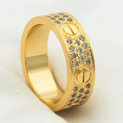[AuraEcho]LOVE RING 5.5MM DIAMONDS PAVED