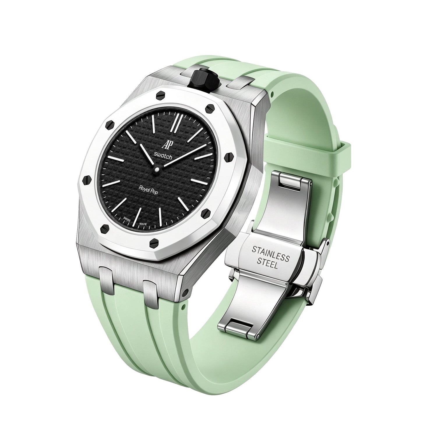[AuraEcho]Royal Oak Pop Exclusive Steel Case & Silicone Strap With Cradle(Only Strap)