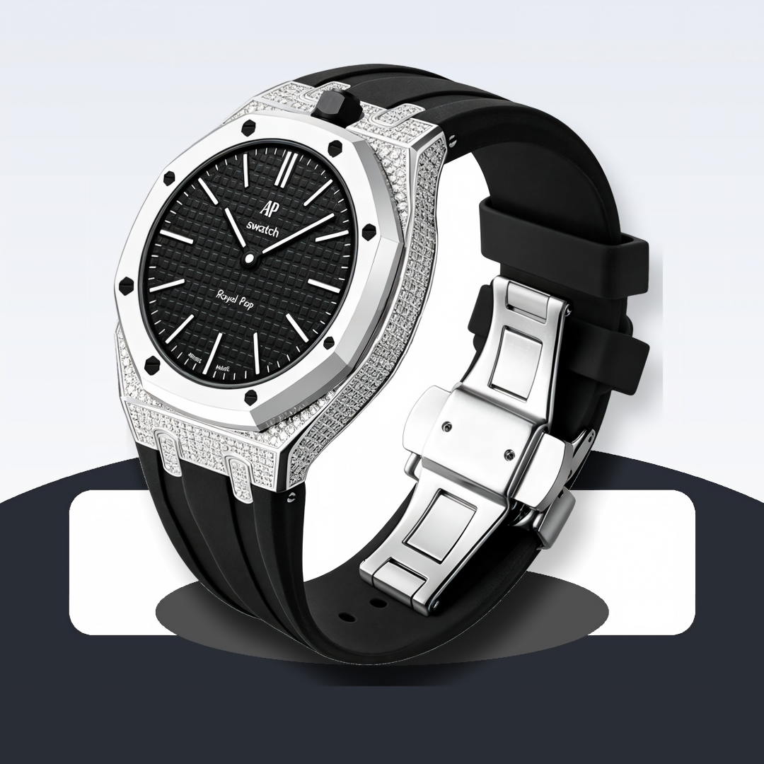 [AuraEcho] Royal Oak Pop Exclusive Steel Case With Diamond(Moissanite) & Silicone Strap