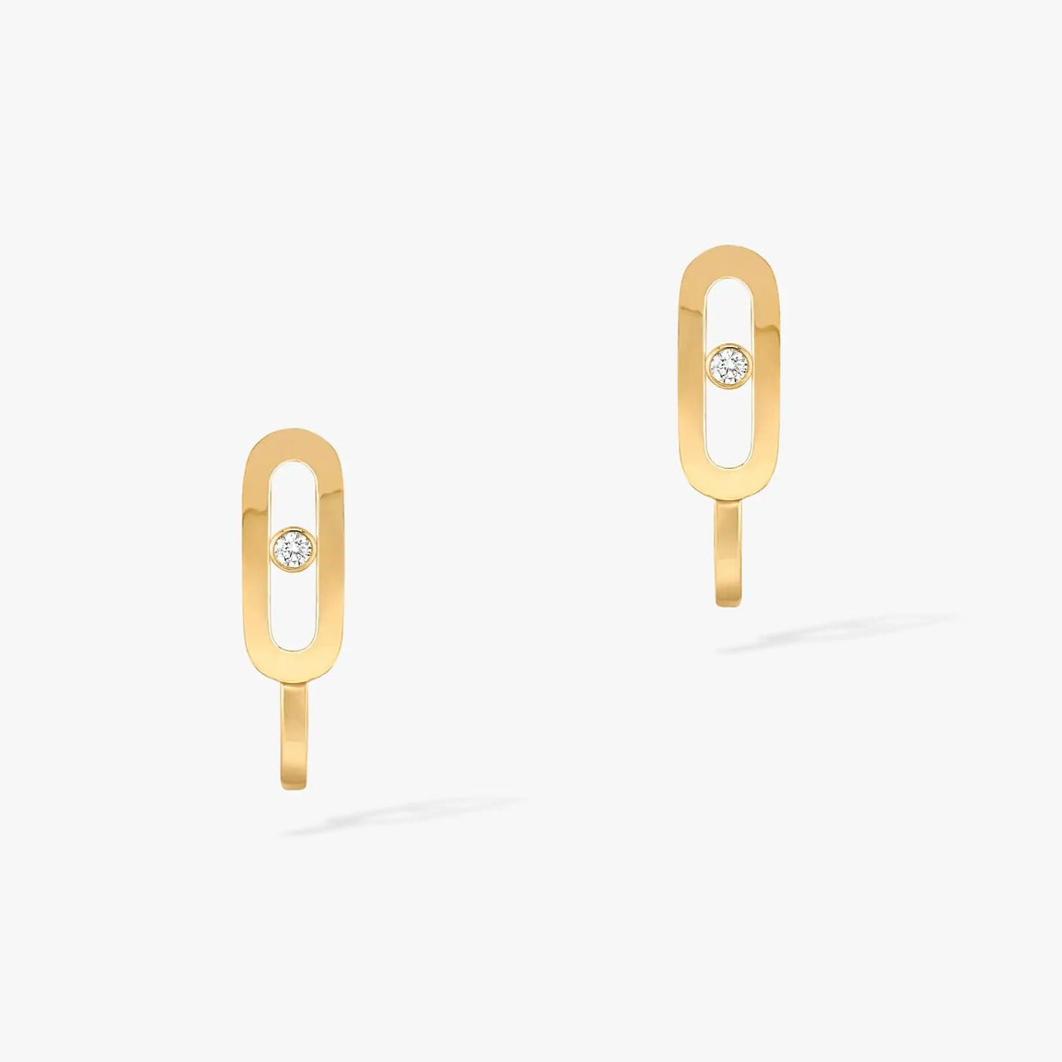 [AuraEcho]CREOLES MOVE UNO MINI 1 DIAMOND EARRINGS