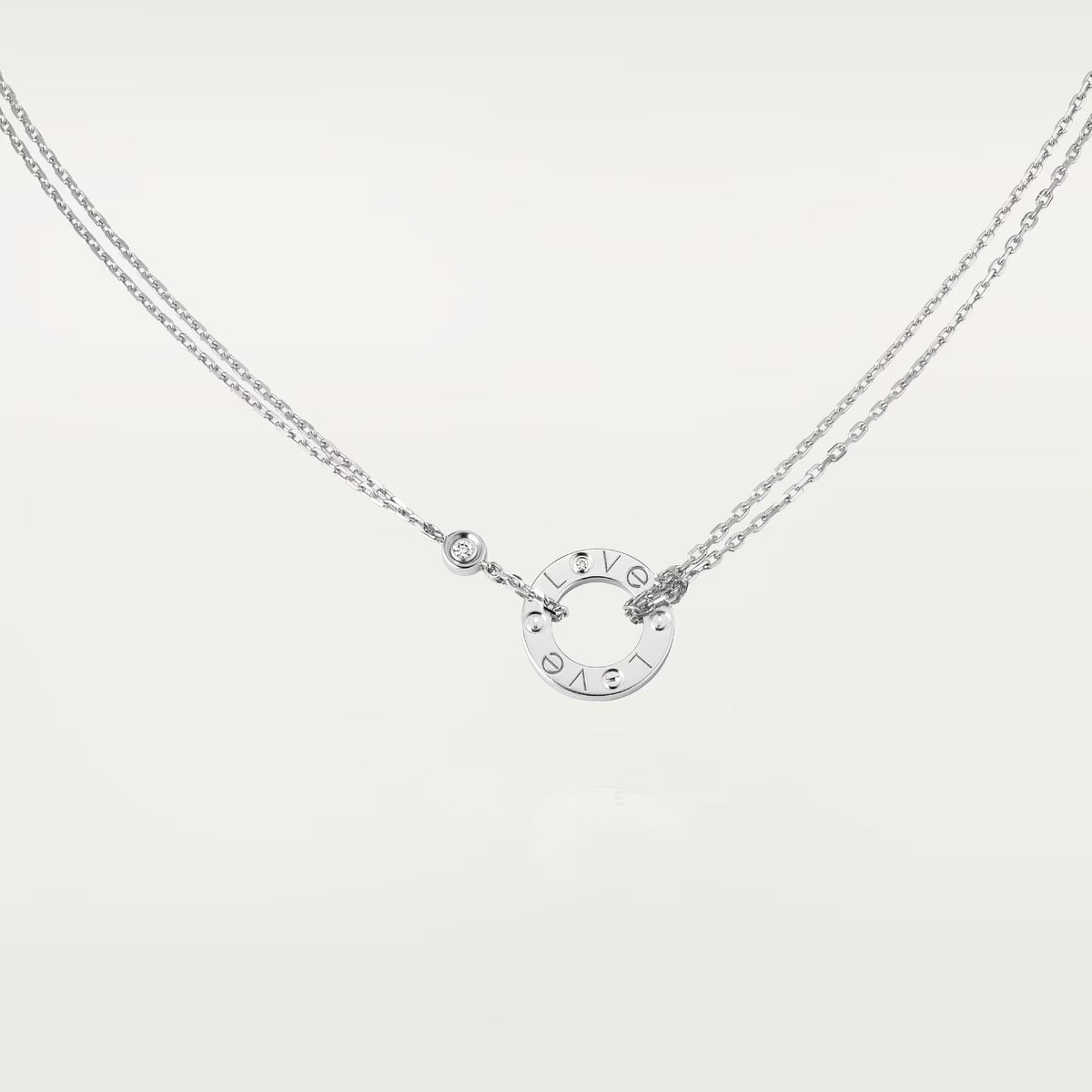 [AuraEcho]LOVE NECKLACE 16MM 2 DIAMONDS