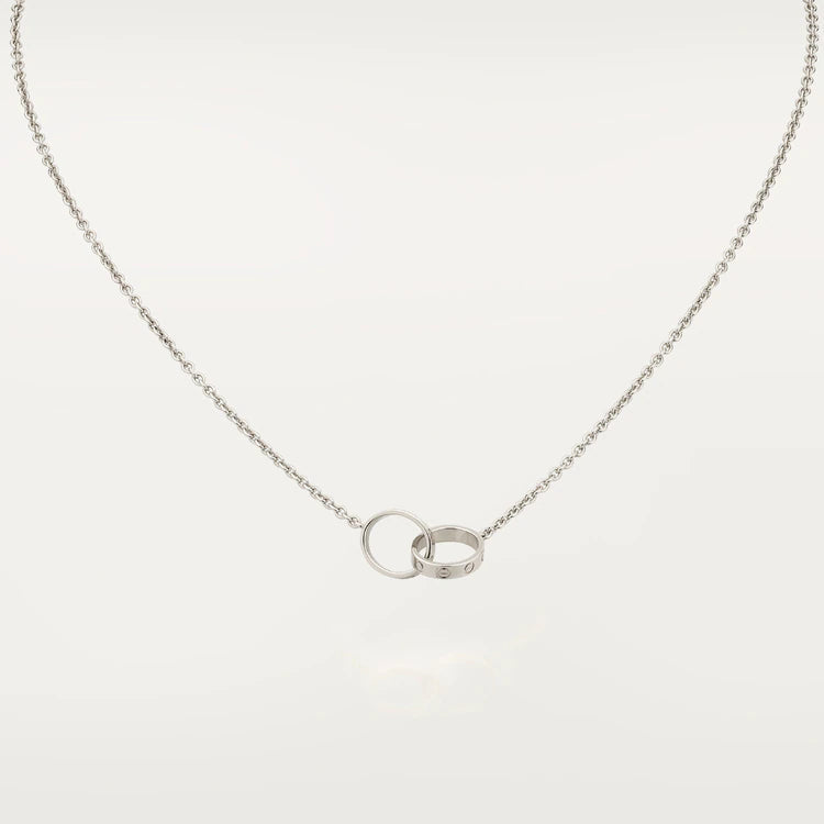 [AuraEcho]LOVE NECKLACE PINK GOLD AND SILVER