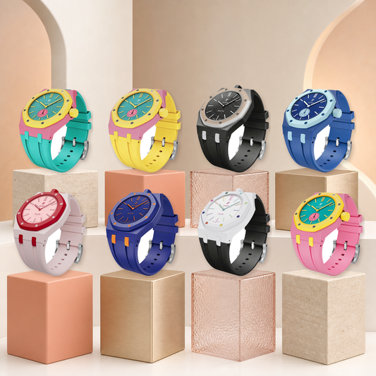 [AuraEcho]Royal Oak Pop Exclusive Bioceramic Case & Silicone Strap Mix Color(Only Strap)