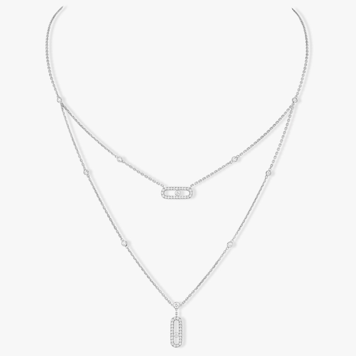 [AuraEcho]MOVE 2 ROW DIAMOND NECKLACE