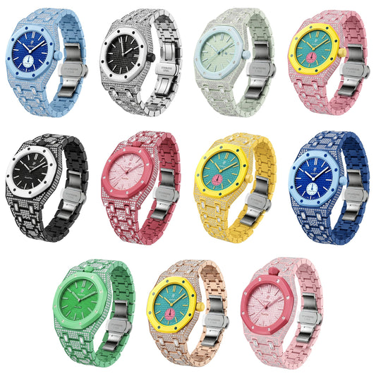 [AuraEcho]Royal Oak Pop Exclusive Bioceramic Case & Bioceramic Strap Full Diamond(Only Strap)