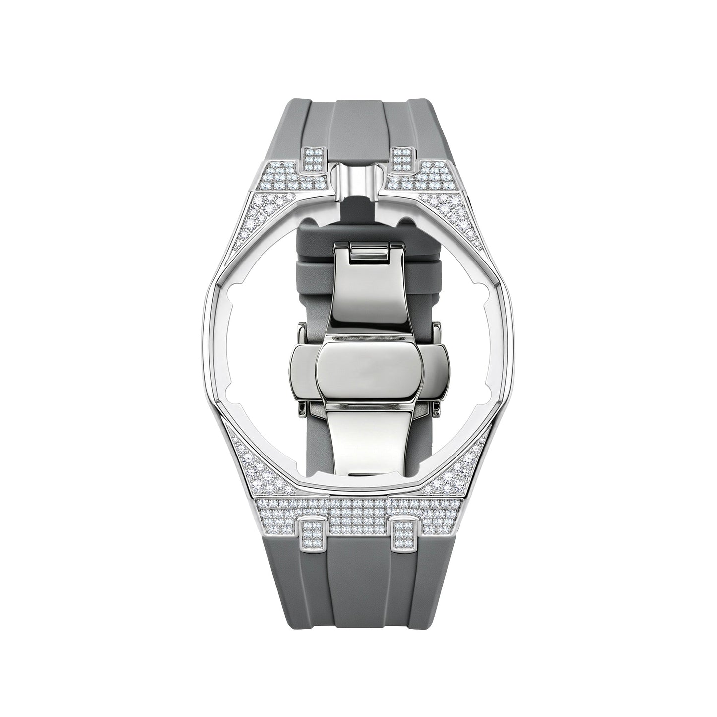 [AuraEcho] Royal Oak Pop Exclusive Steel Case With Diamond(Moissanite) & Silicone Strap