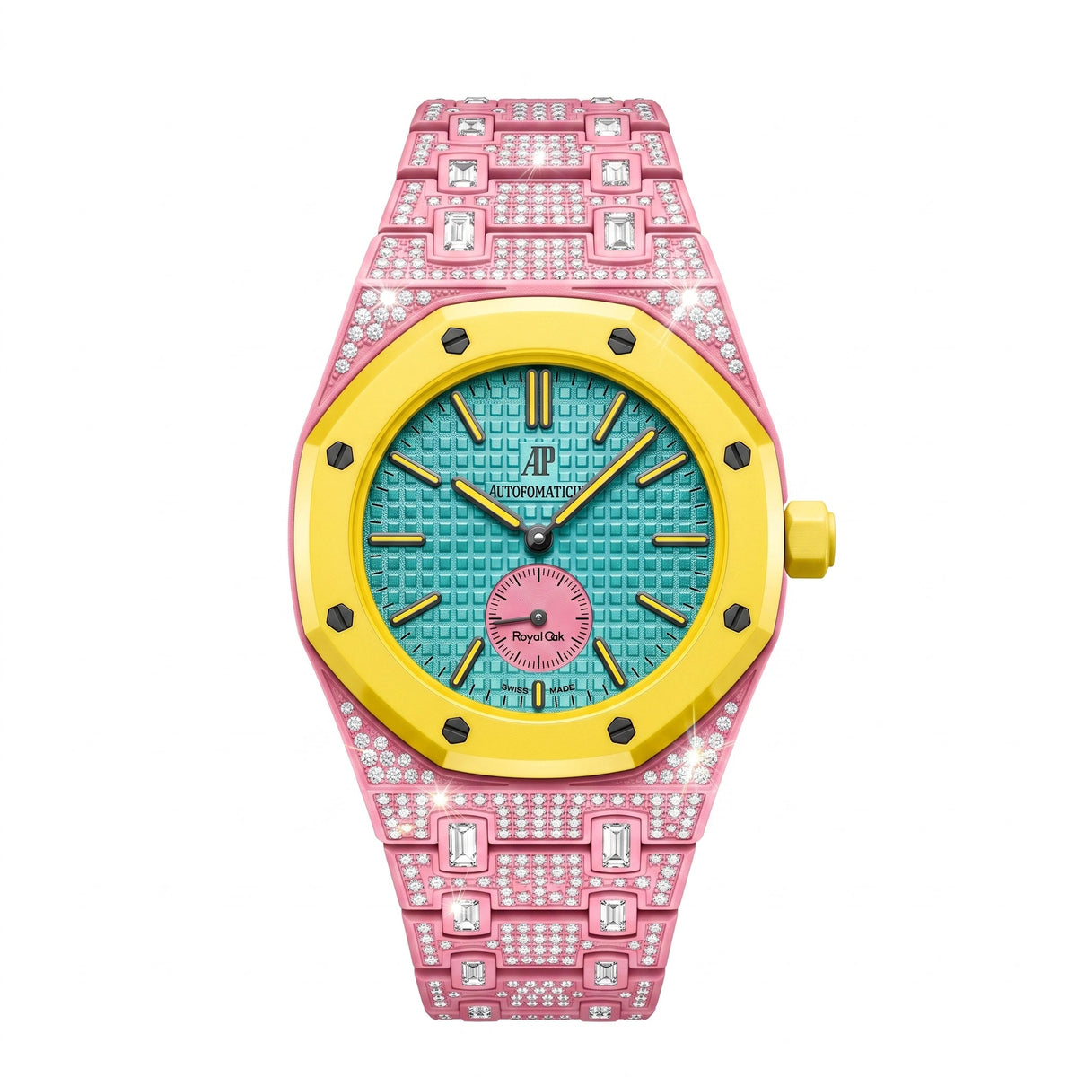 [AuraEcho]Royal Oak Pop Exclusive Bioceramic Case & Bioceramic Strap Full Diamond(Only Strap)