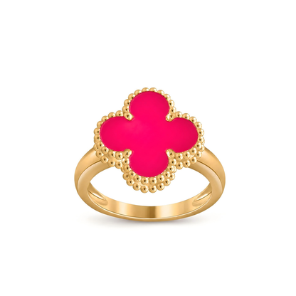 [AuraEcho]NEW CLOVER PINK ENAMEL RINGS