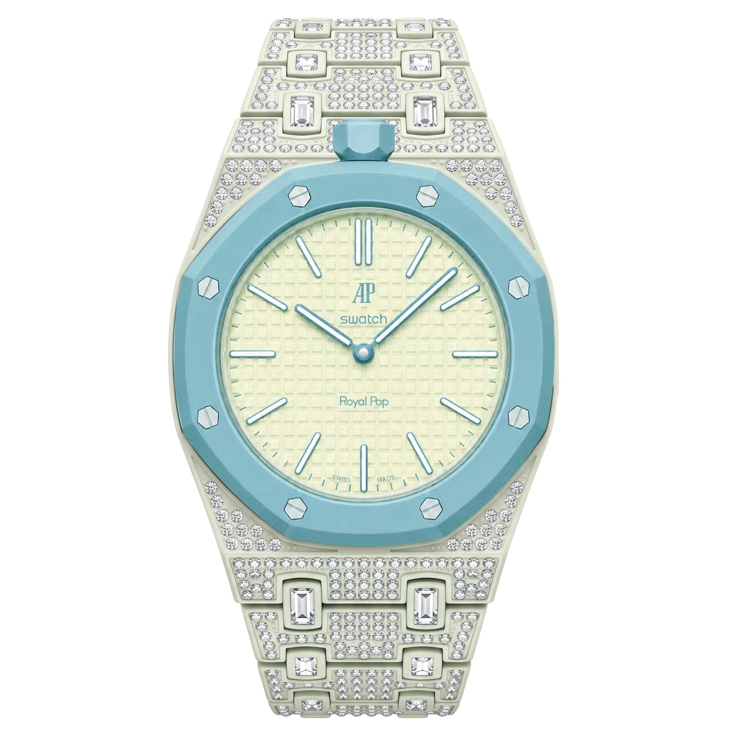 [AuraEcho]Royal Oak Pop Exclusive Bioceramic Case & Bioceramic Strap Full Diamond(Only Strap)