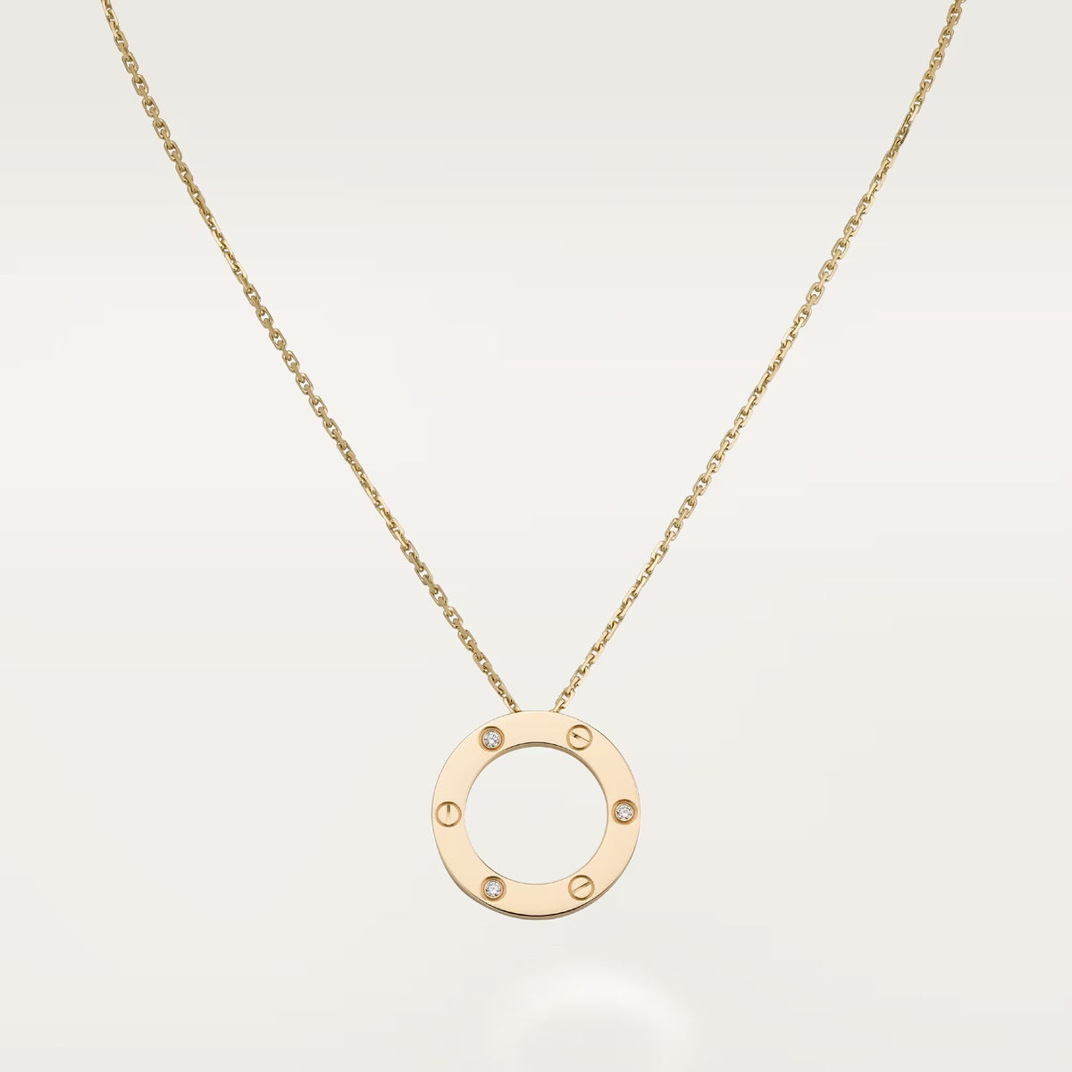 [AuraEcho]LOVE NECKLACE 16MM 3 DIAMONDS