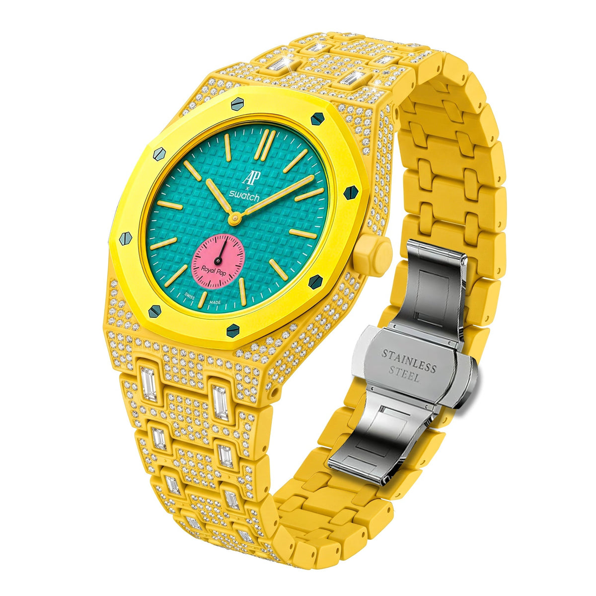 [AuraEcho]Royal Oak Pop Exclusive Bioceramic Case & Bioceramic Strap Full Diamond(Only Strap)