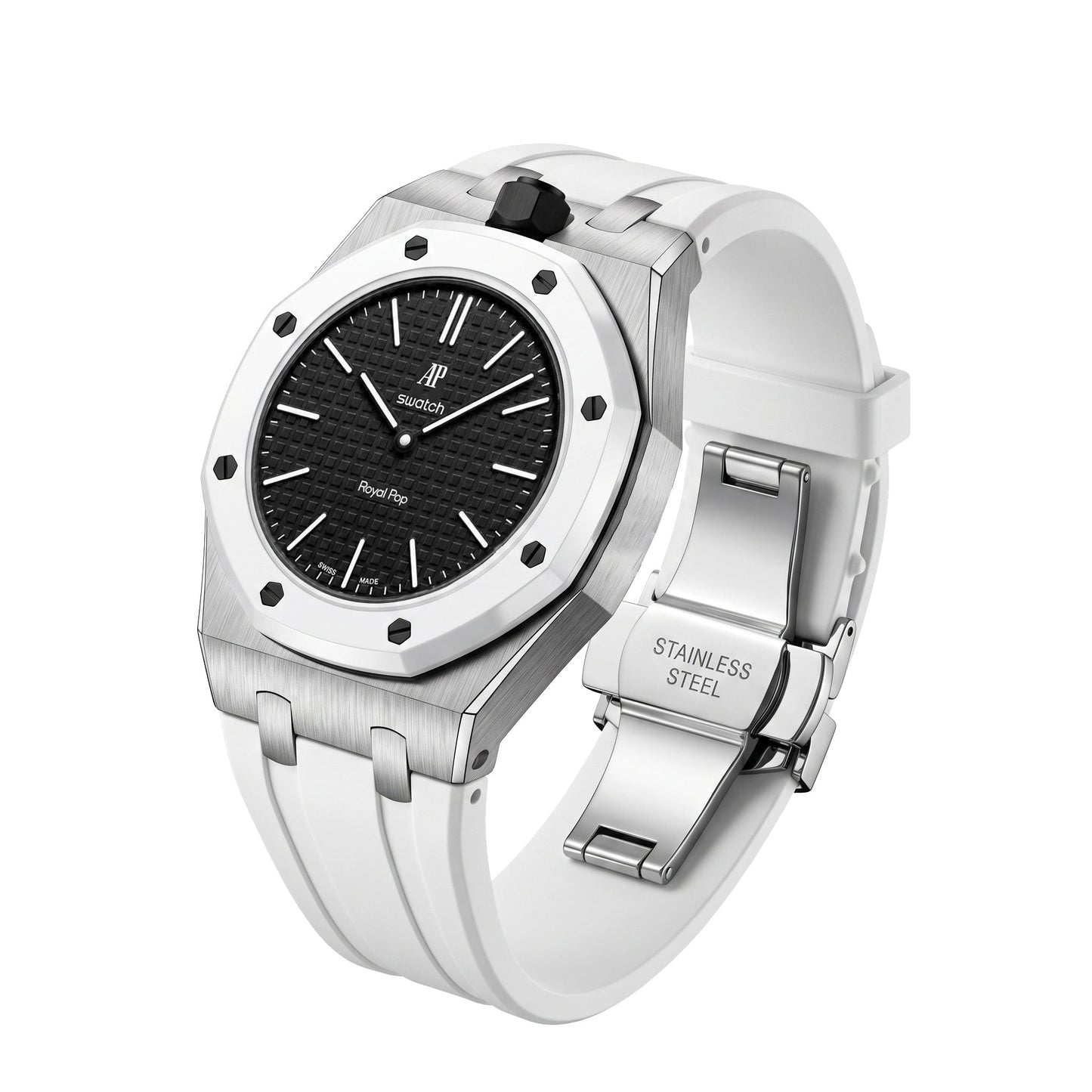 [AuraEcho]Royal Oak Pop Exclusive Steel Case & Silicone Strap With Cradle(Only Strap)
