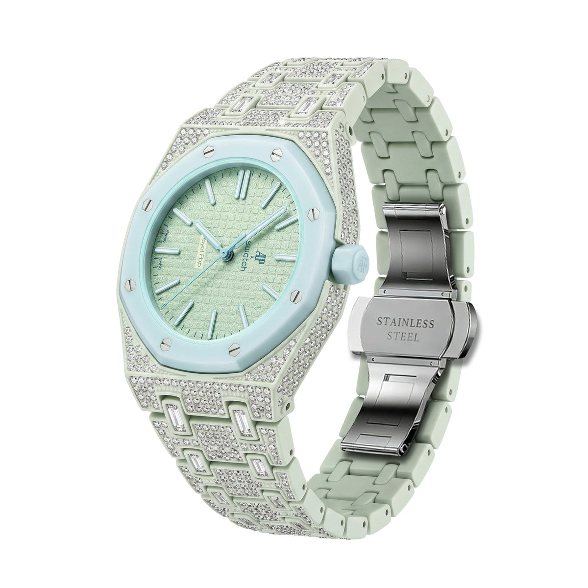 [AuraEcho]Royal Oak Pop Exclusive Bioceramic Case & Bioceramic Strap Full Diamond(Only Strap)