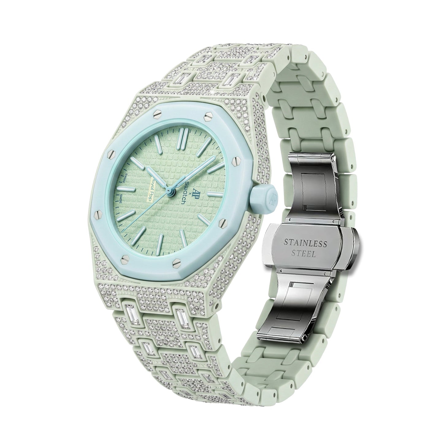 [AuraEcho]Royal Oak Pop Exclusive Bioceramic Case & Bioceramic Strap Full Diamond(Only Strap)