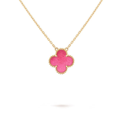 [AuraEcho] NEW CLOVER 15MM PINK ENAMEL NECKLACE