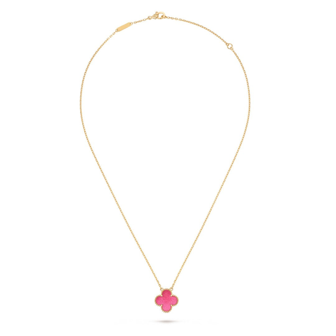 [AuraEcho] NEW CLOVER 15MM PINK ENAMEL NECKLACE
