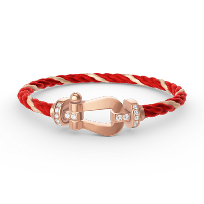 [AuraEcho]FORCE LARGE HORSESHOE HALF DIAMOND BRACELET ROSE GOLD