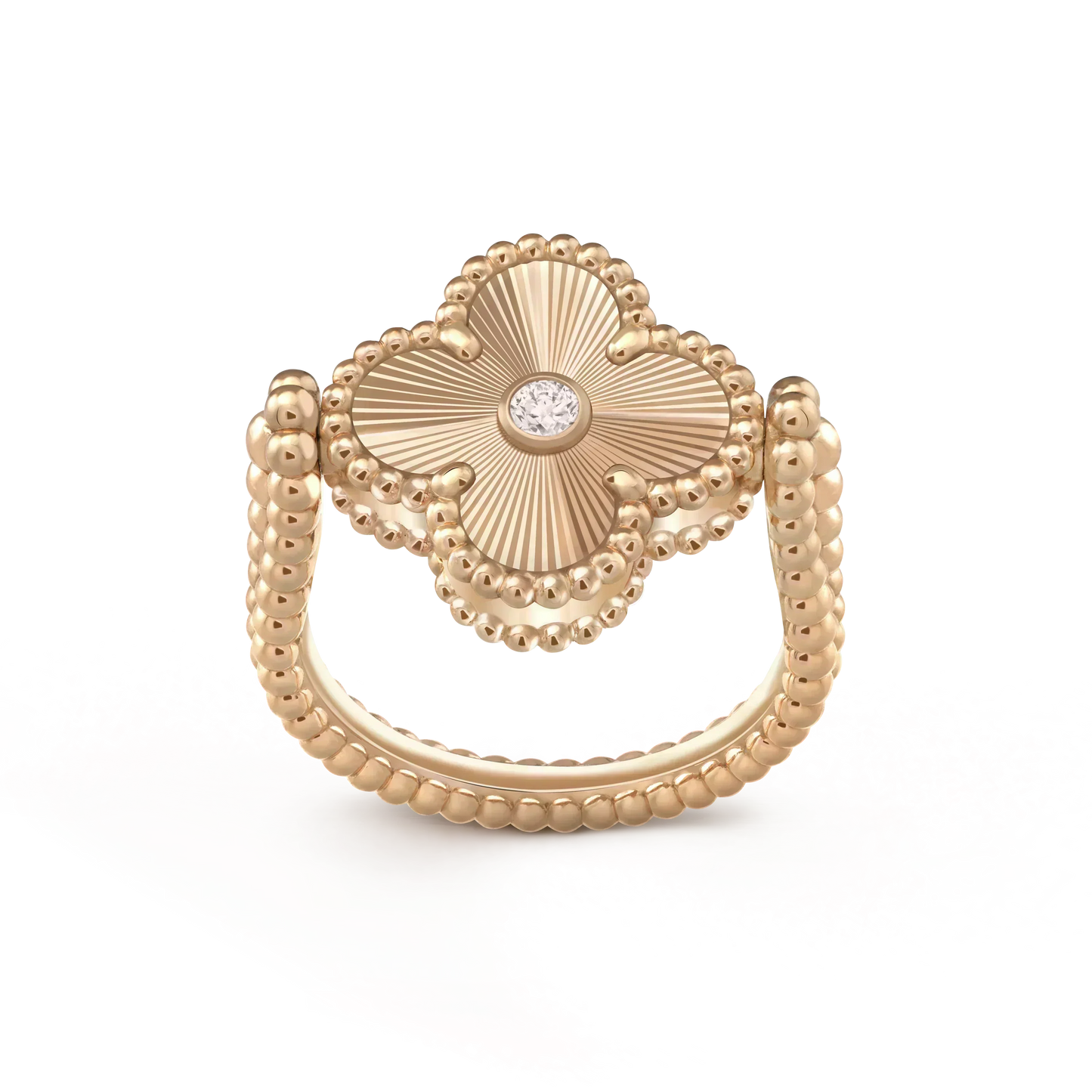 [AuraEcho]CLOVER RIVERSIBLE ROSE GOLD RING