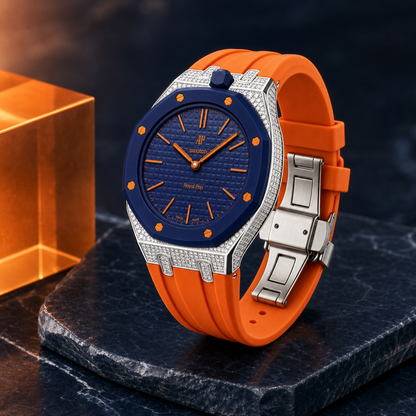 [AuraEcho] Royal Oak Pop Exclusive Steel Case With Diamond(Moissanite) & Silicone Strap