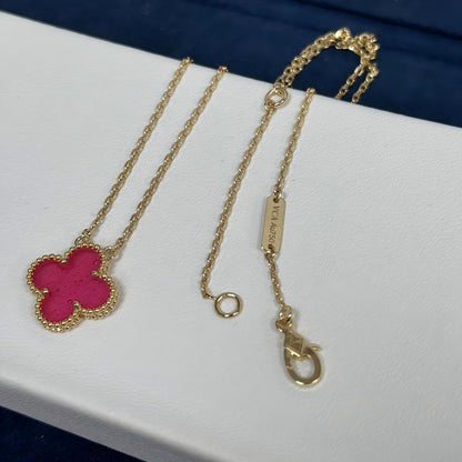 [AuraEcho] NEW CLOVER 15MM PINK ENAMEL NECKLACE